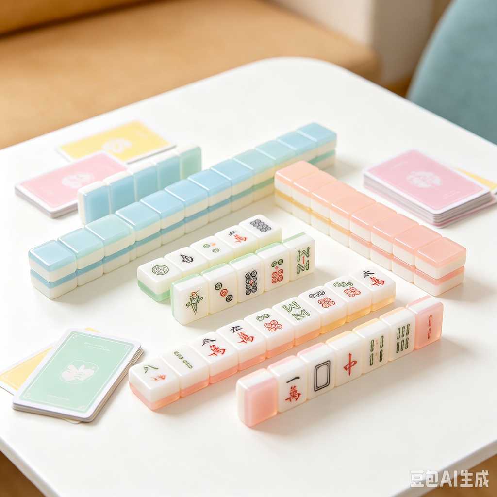 carved pattern mahjong set